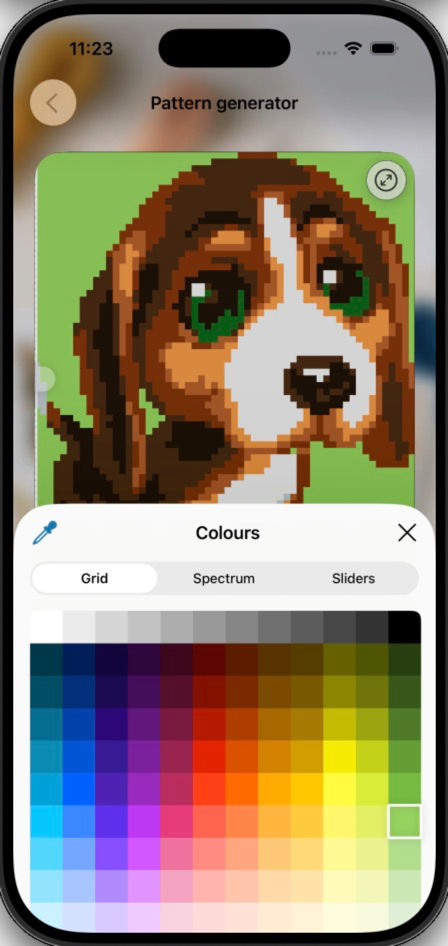 Embroidery canvas color settings