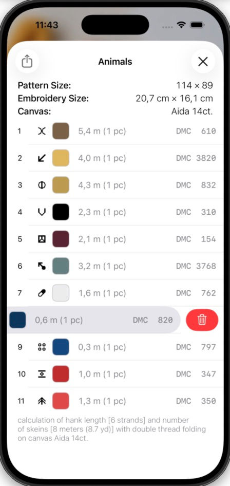 Calculating the amount of required material